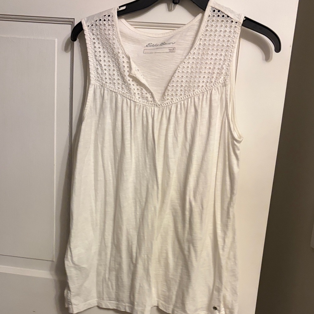 Eddie Bauer Women's Ivory Sleeveless Tank Top